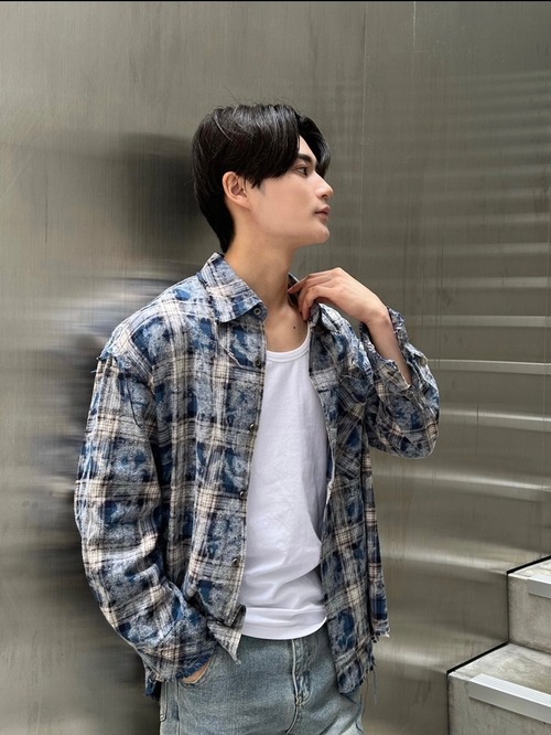 【ALUDE SELECT】pigment check shirt（2color）