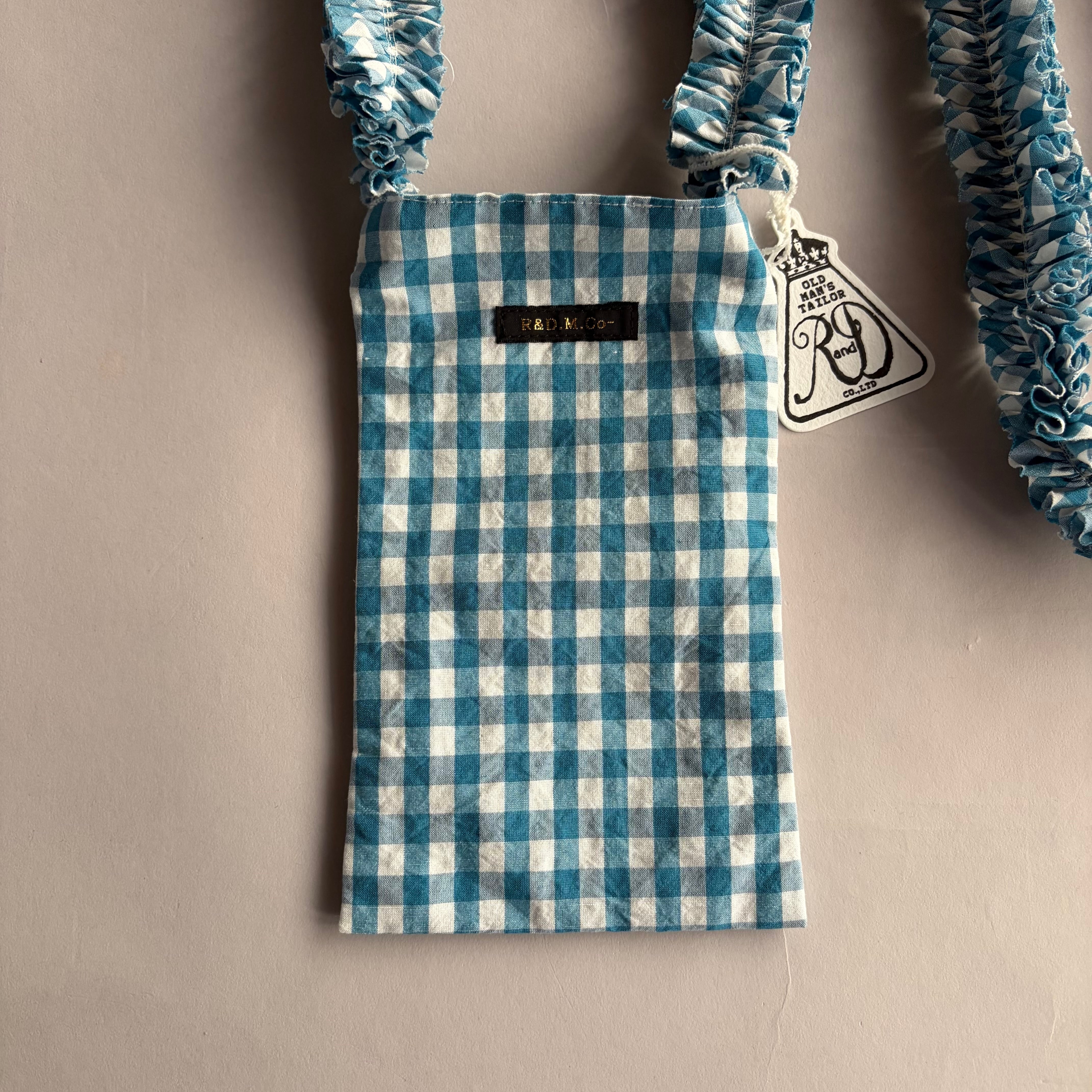 【新品】R&D.M.Co- ギンガムチェック フリルショルダーポシェット R&D.M.Co-/OLDMAN'S TAILOR オールドマンズテーラー GINGHAM CHECK