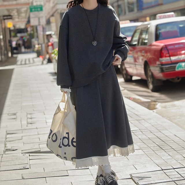 hem lace skirt　J00219