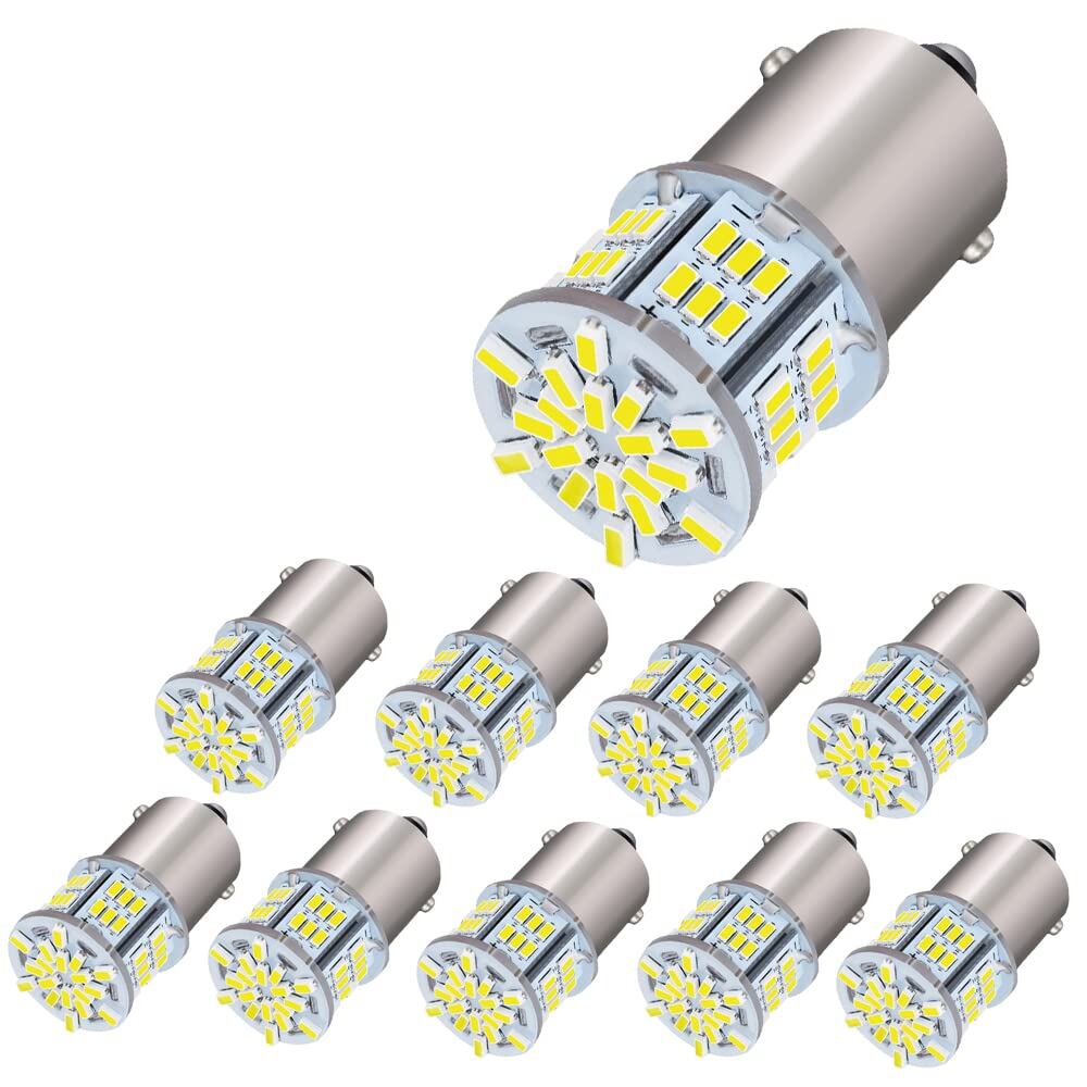 NAKOBO S25シングル 12V-24V G18 LED P21W BA15S バルブ LEDライト 車用 54連3014チップ ランプ 汎用 変換 1000LM ホワイト 10個入り