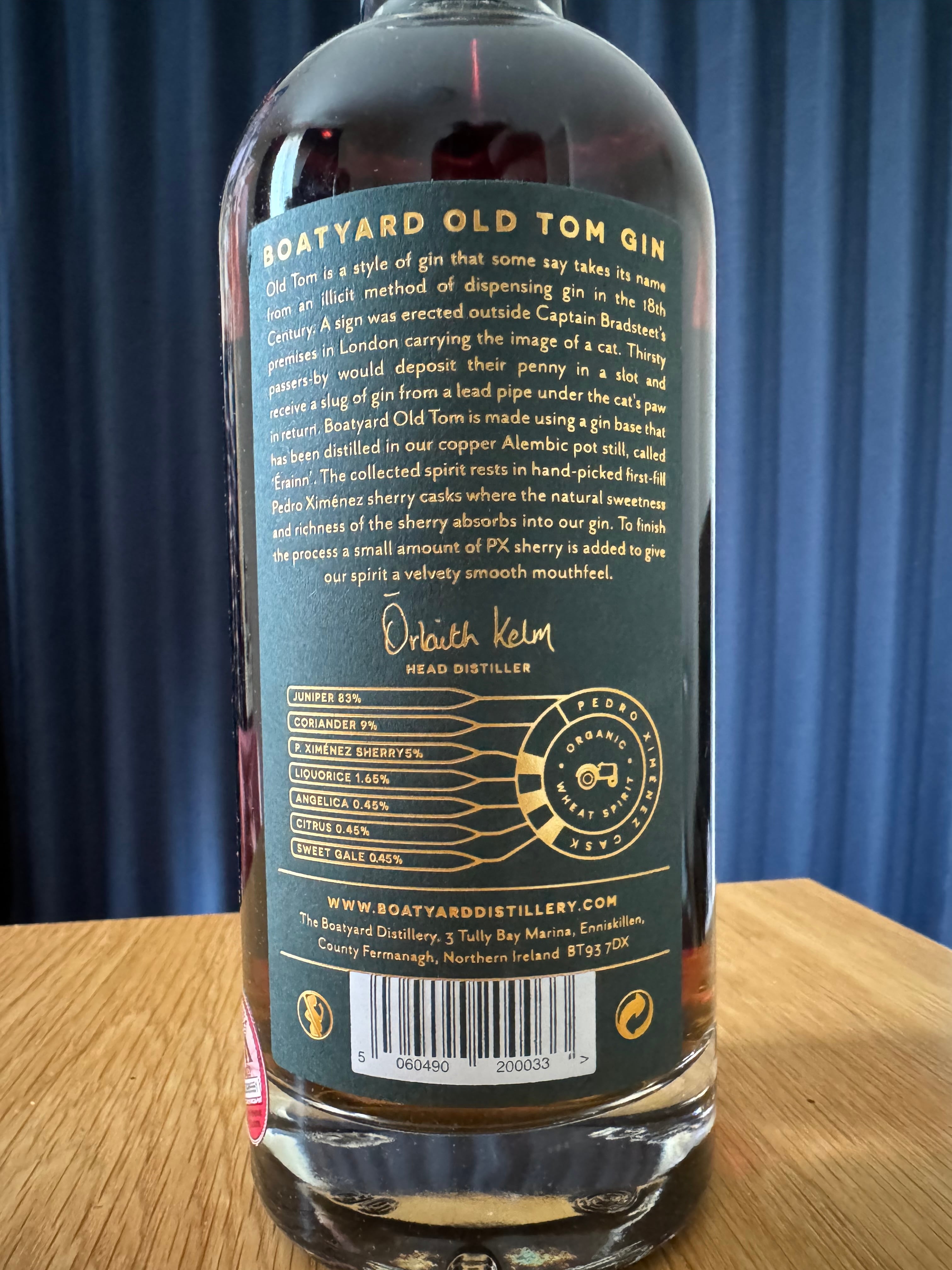 完売)(アイリッシュジン)ボートヤード オールドトムジン | MOSTO-VERDE