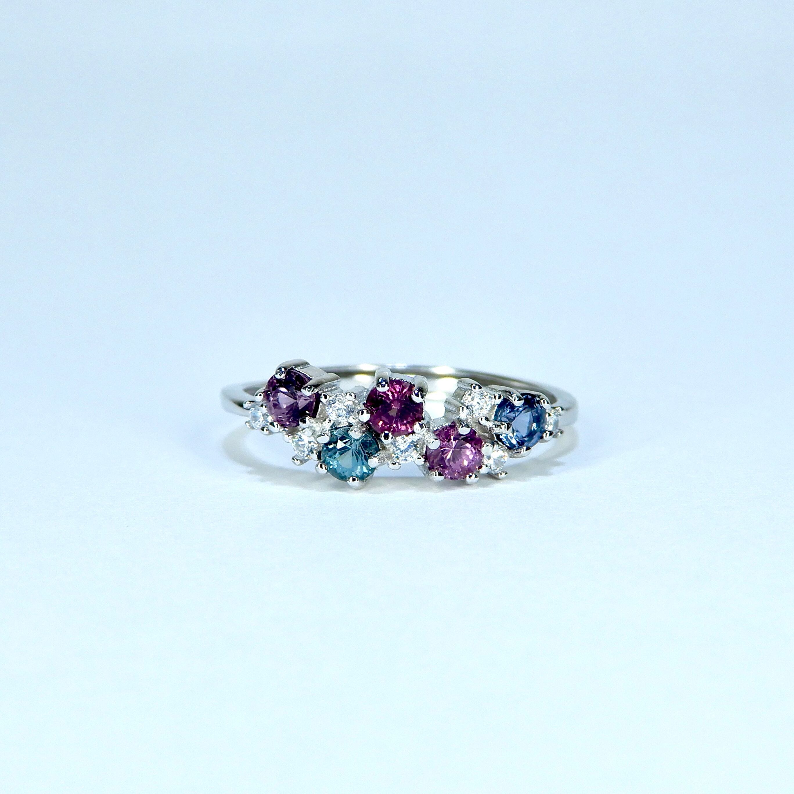 リースRing♦︎パープルスピネル・ブルースピネル♦︎