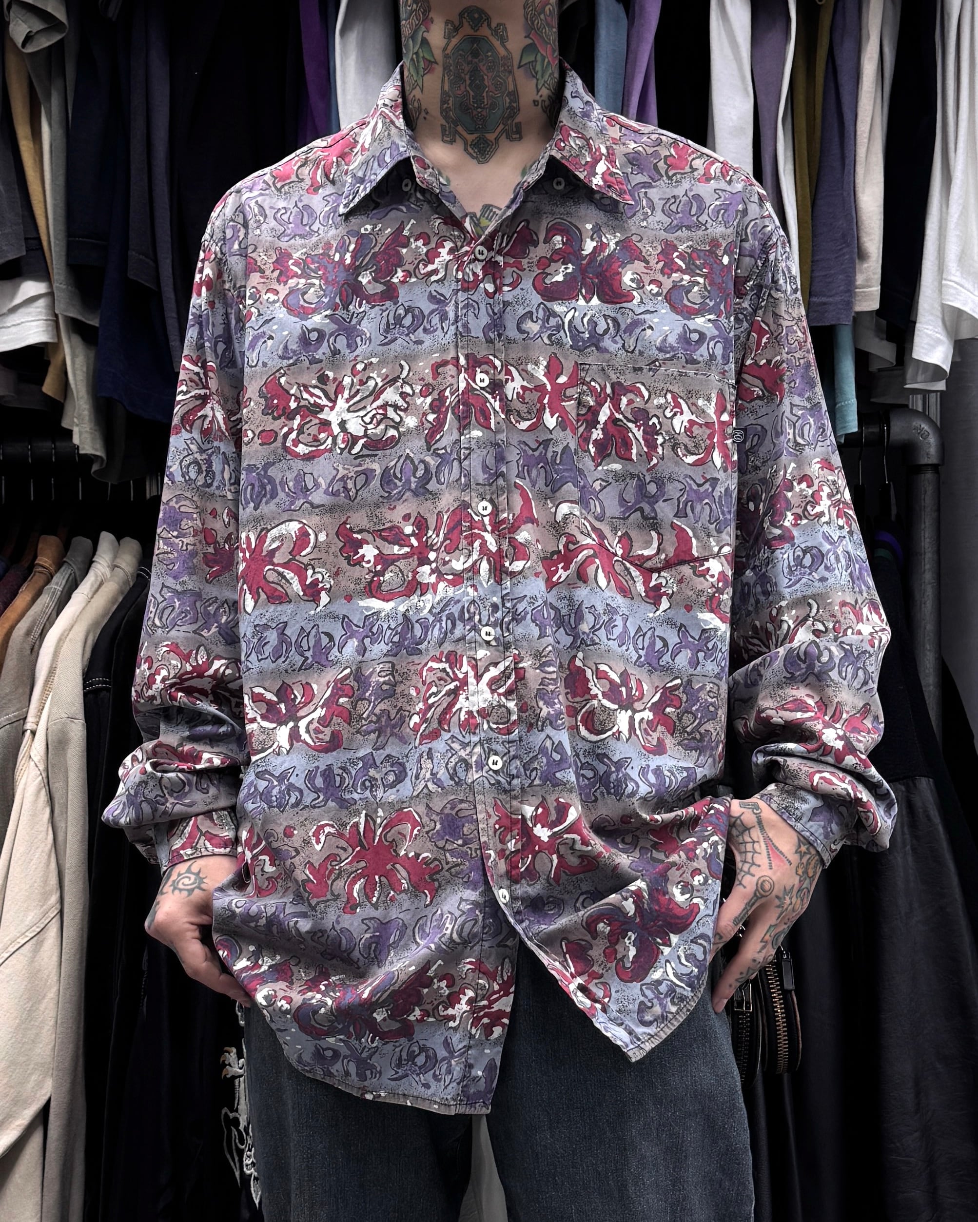 80's~90's old stussy Design Shirts “黒タグ” ”STUSSY MOST BASIC