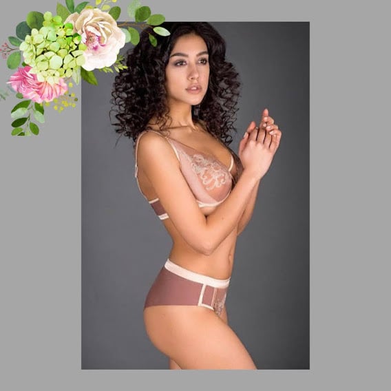 グラマーさん(大きなサイズ)のインポート一枚レースワイヤーブラ 65F,70F,75F( 日本サイズG65,G70,G75)GR-10871 ココア色 ラトビア の高級ブランドGRACIJA-RIM (グラシアリム)