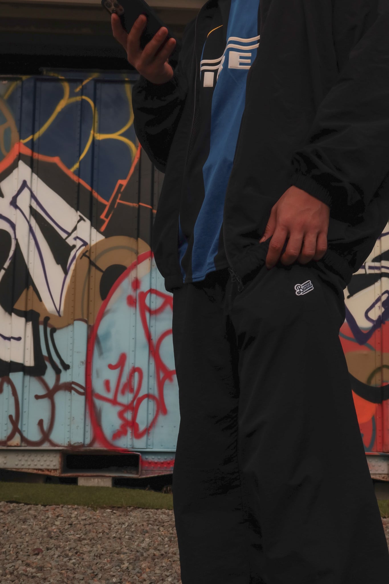 Logo Reflector Nylon Training Jacket [BLACK] | blazz works