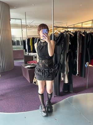 【25SS】AKIKOAOKI アキコアオキ /  layerd lace tank / レーストップス