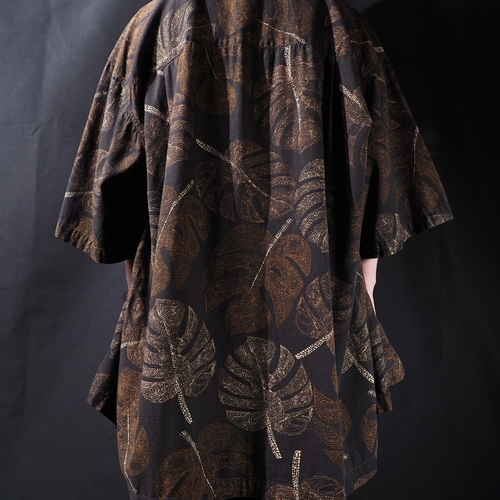 Decadent Fallen leaves full pattern Open collar ss shirt