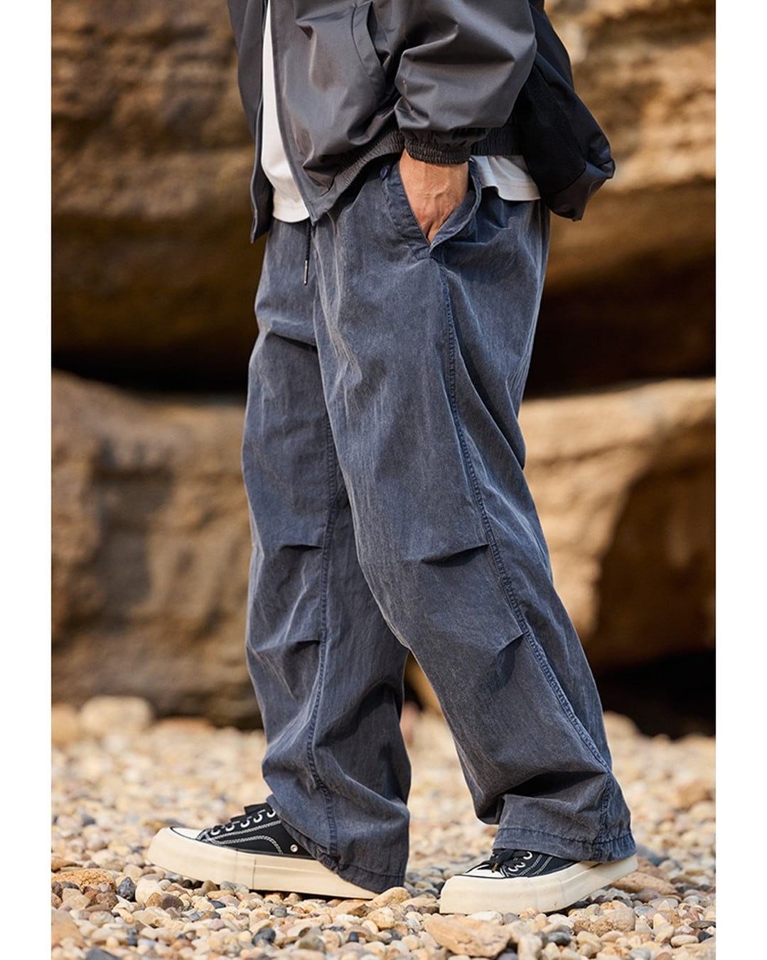 Wide Leg Drawstring Loose Fit Pants x00400 | XPOSE