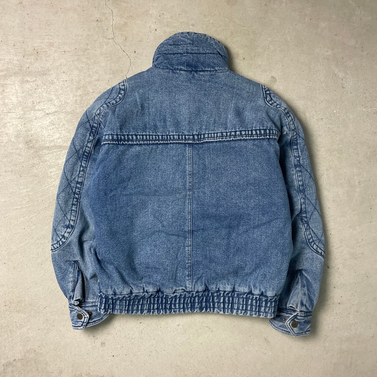 古着リメイク ドッキングデニムミリタリーフリルライトジャケット 古着