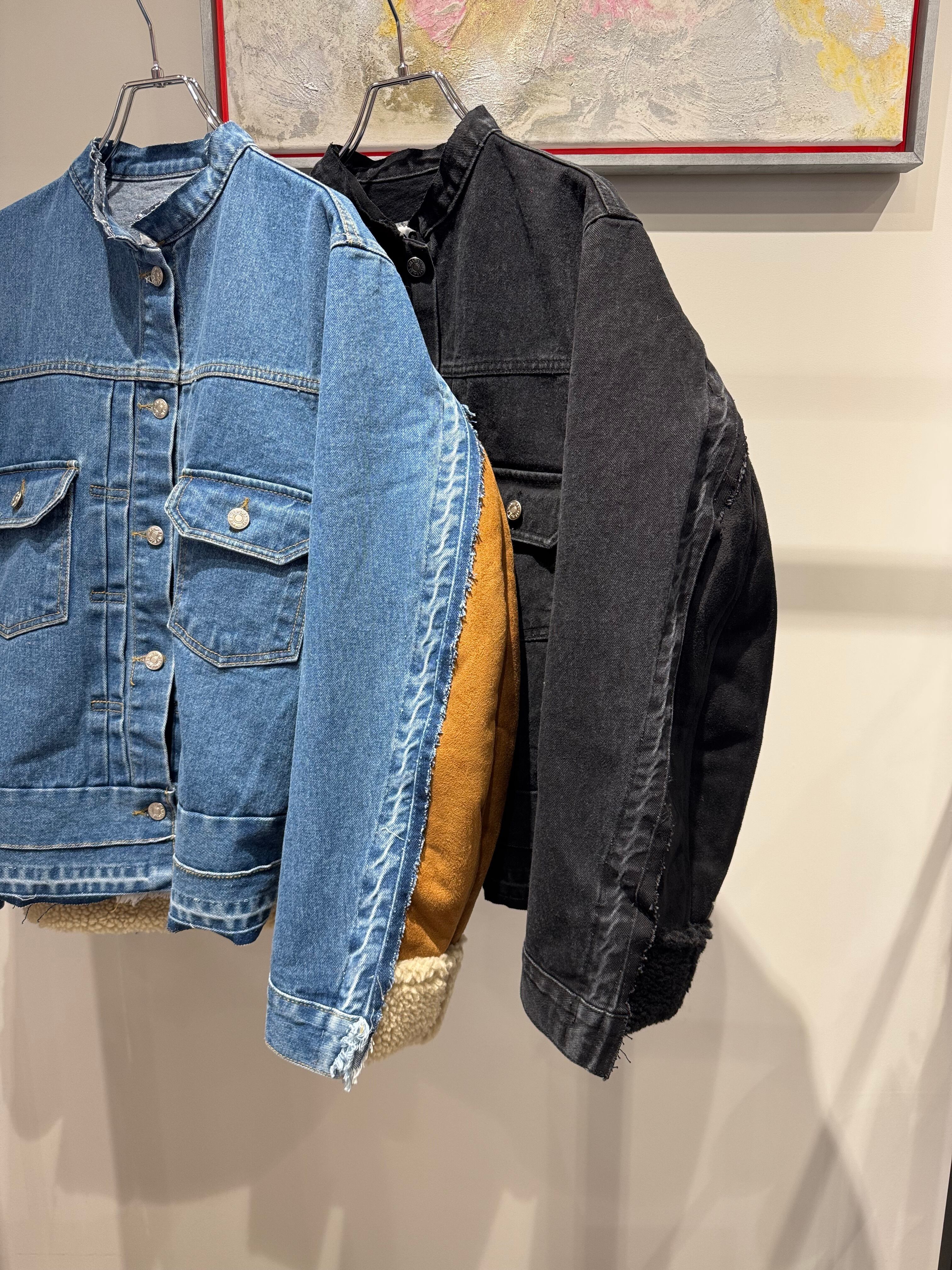 mouton boa docking denim jacket