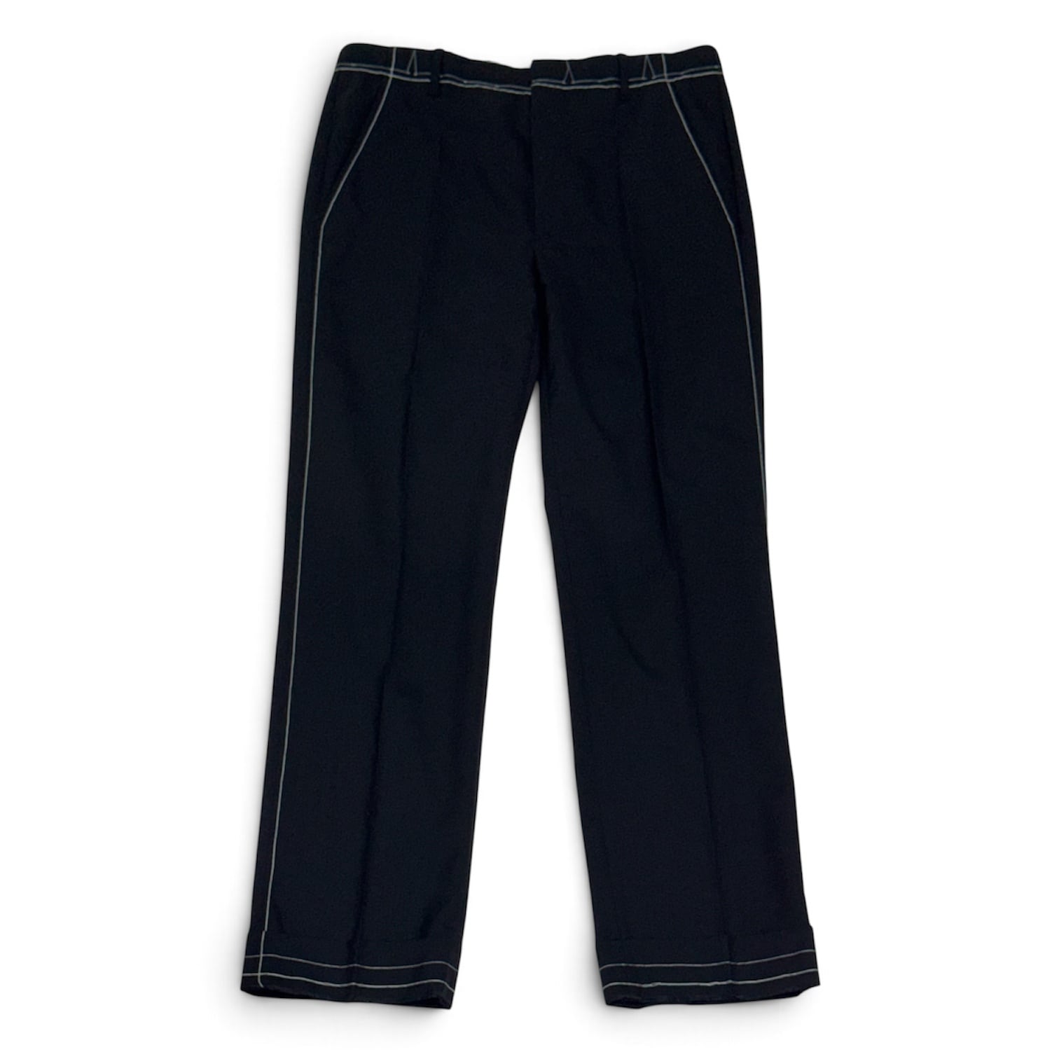 17SS Maison Margiela スラックス　44 ウール　ガリアーノ Maison Margiera 17ss ウールナイロンスラックス ブラック メゾン