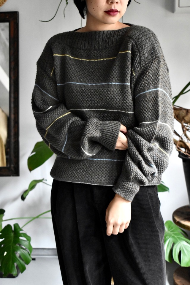 80‘s “boat neck“ “design knit sweater“