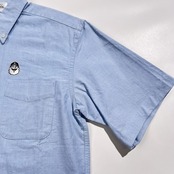 タグ付き 未使用品 CAPTAIN SANTA キャプテンサンタ ワンポイント刺繍 半袖 BD オックスフォード シャツ サイズ S /ライトブルー/メンズ