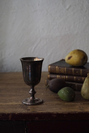 フランス 金属ワイングラス1客-antique metal wine cup