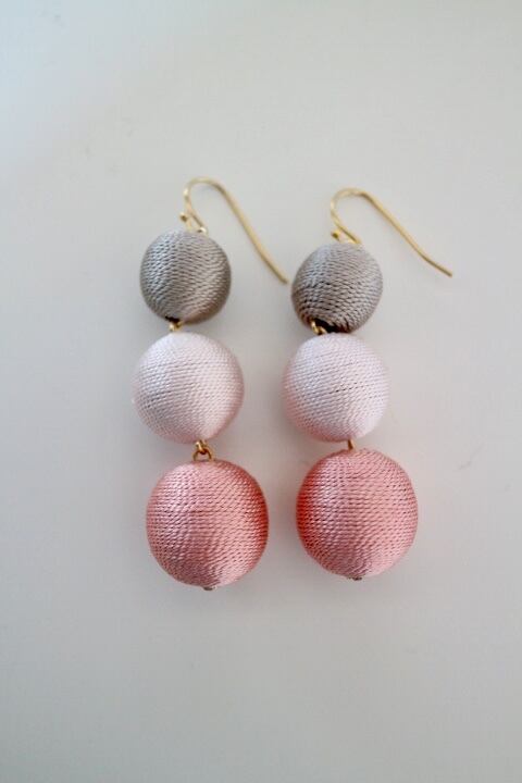 triple silk bonbon  piece・earrings