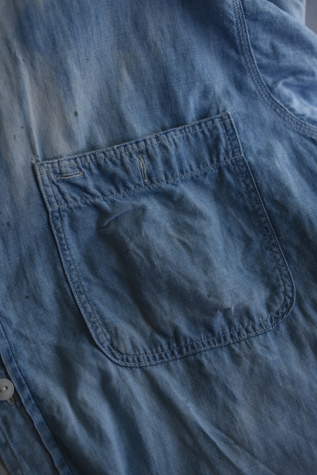 OK/ 50's PENNY'S "OX-HIDE" art boro all cotton chambray shirt.