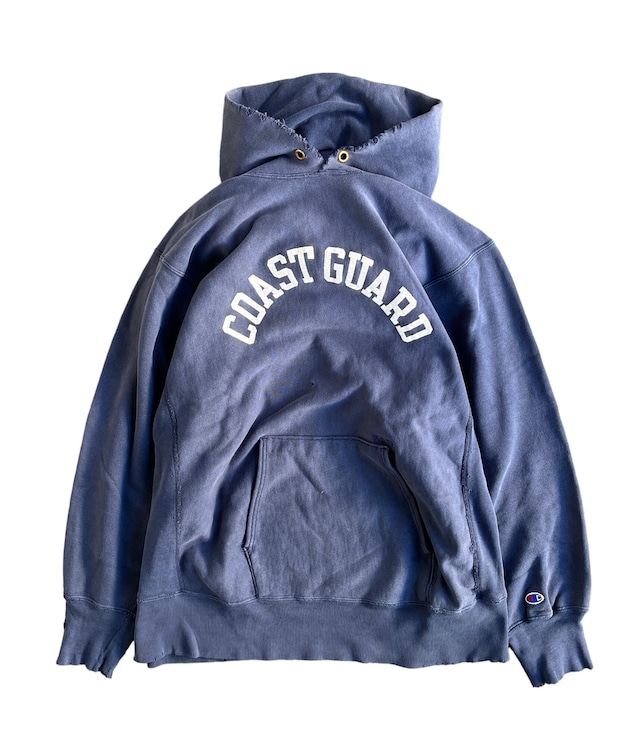 Vintage 80s Champion reverse weave hoodie -COAST GUARD-