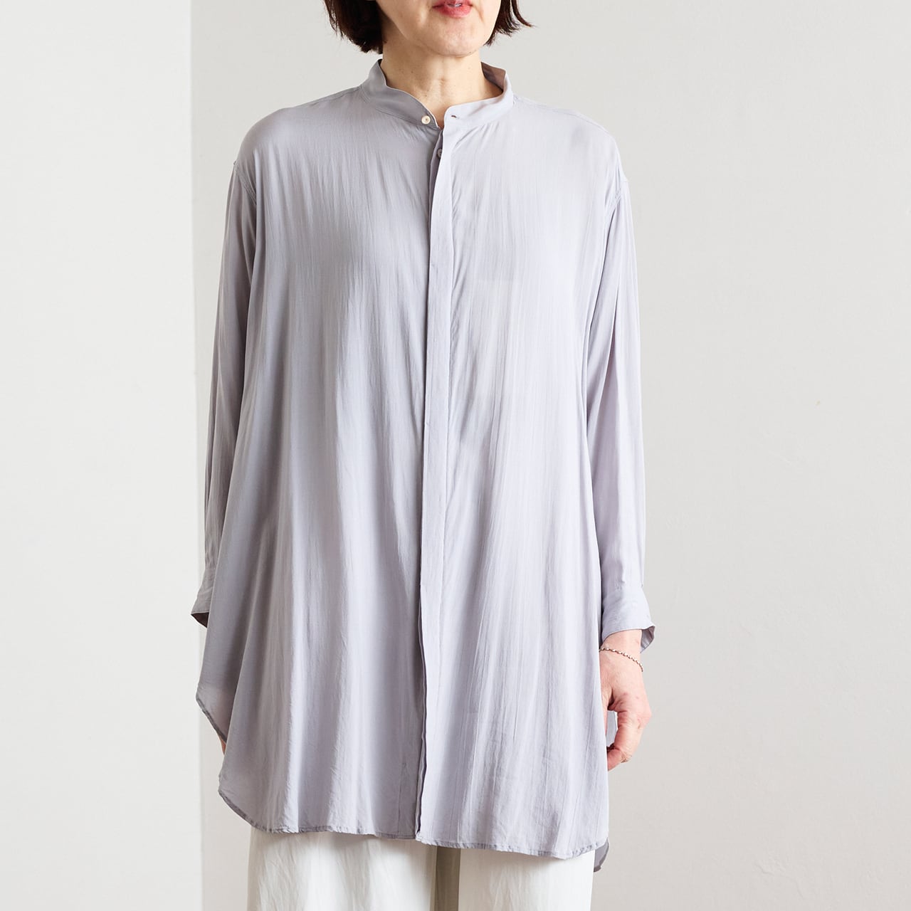 30%off】suzuki takayuki スズキタカユキ roomy shirt pale ash blue