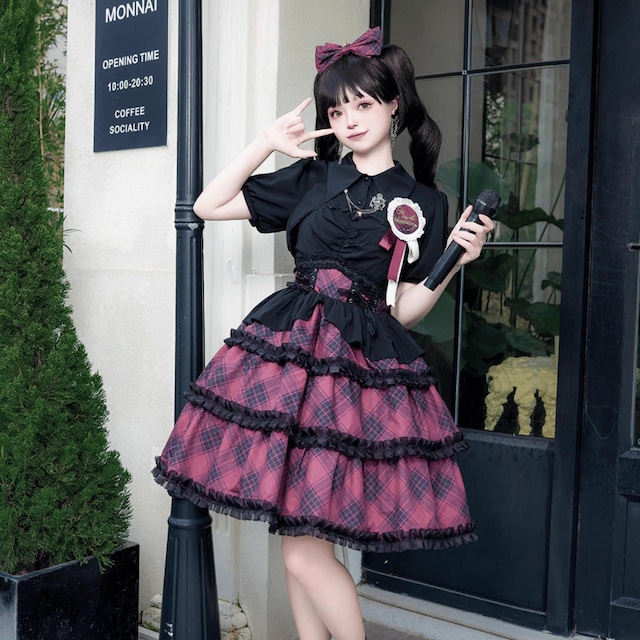 ロリータファッション通販 SEASONZ ゴスロリ セットアップ メイド服 病みかわいい ガーリー 甘め ロマンティック ロリータファッション lolita