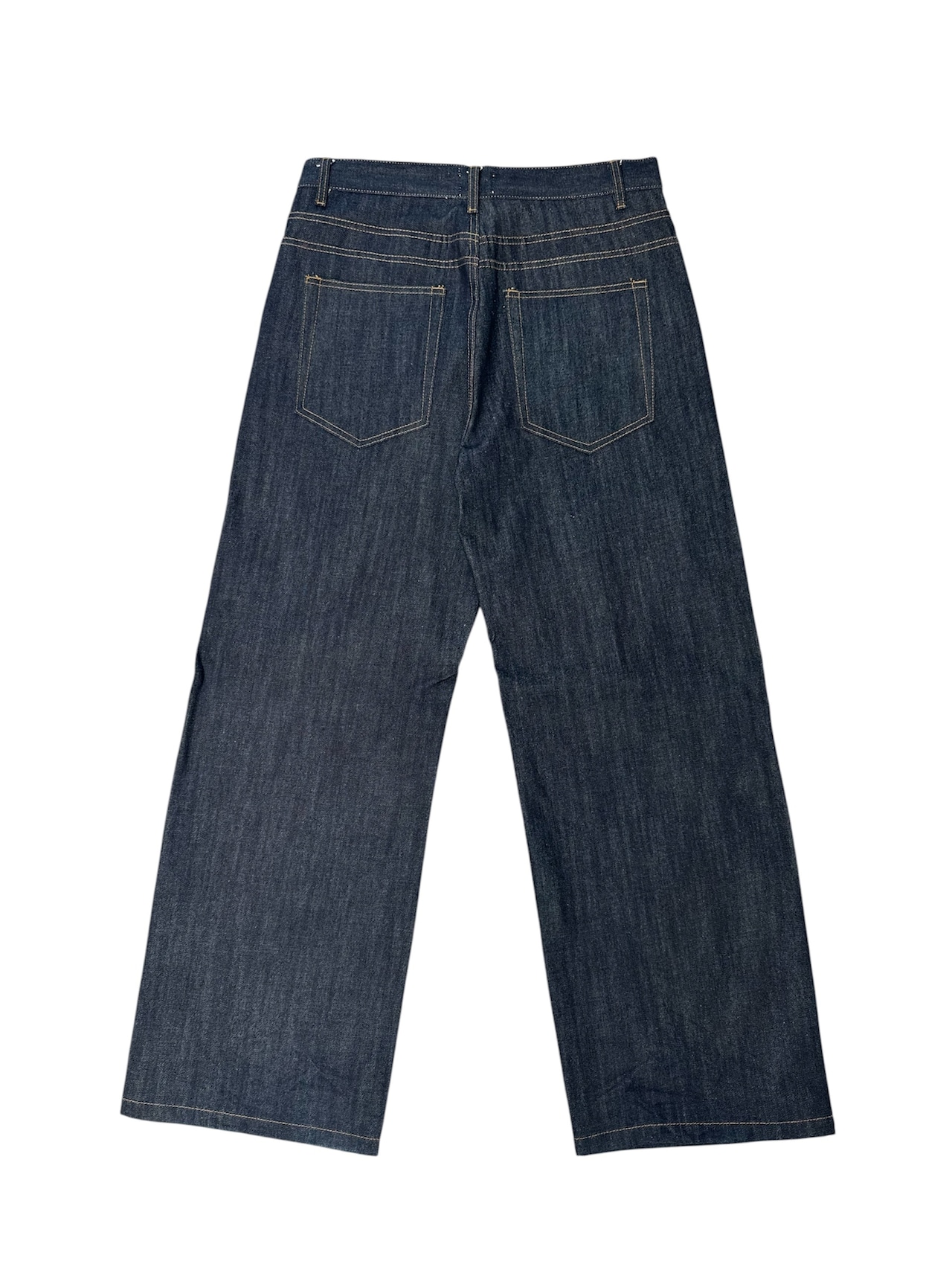 Raw Button Baggy Denim