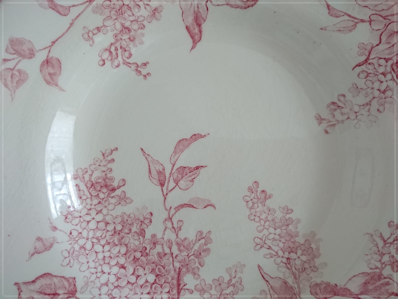 ライラック柄のスーププレート♪ D 赤 GIEN ジアン | Amaryllis ～可憐