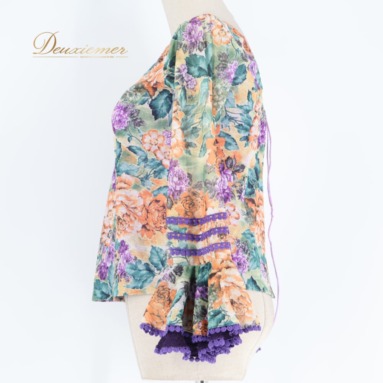 フラメンコ 衣装 DOCE del Flamenco ドセデルフラメンコ トップス ブラウス ブルー系 グリーン系 ピンク系 パープル系 オレンジ系 紫 オレンジ フリル レース 花柄 長袖 ダンス パーティ 発表会 華やか レディース 総柄 かわいい ステージ ダンス衣装 イベント