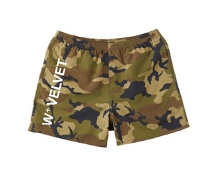 W＋VELVET ナイロンショーツ CAMO