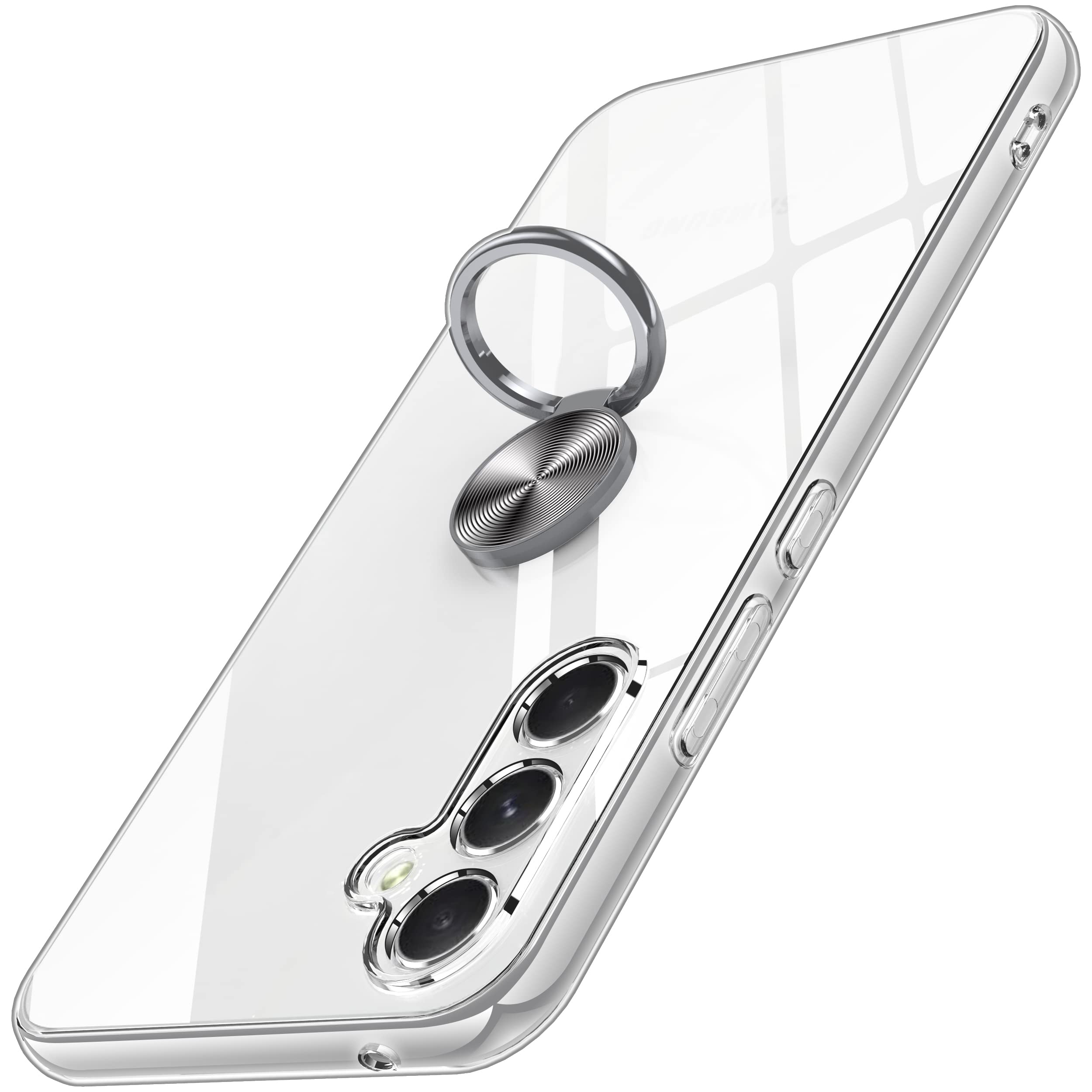 【在庫処分】Galaxy A54 5G ケース リング付き Samsung ギャラクシー A54 / SC-53D / SCG21 用 カバー OURJOY スマホケース 透明 耐衝撃 スタンド 携帯ケース 軽量 薄型 おしゃれ 車載ホルダー ストラップホール付き・クリア