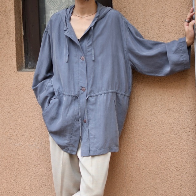 design silk hoodie gray