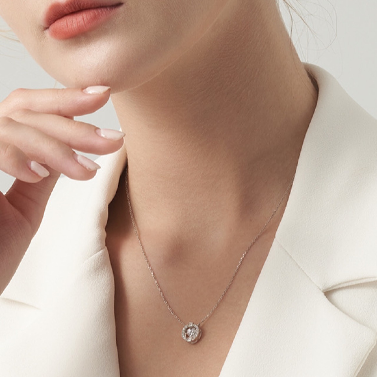 ペンダント おしゃれ キラキラ ハート シルバー ネックレス - 7