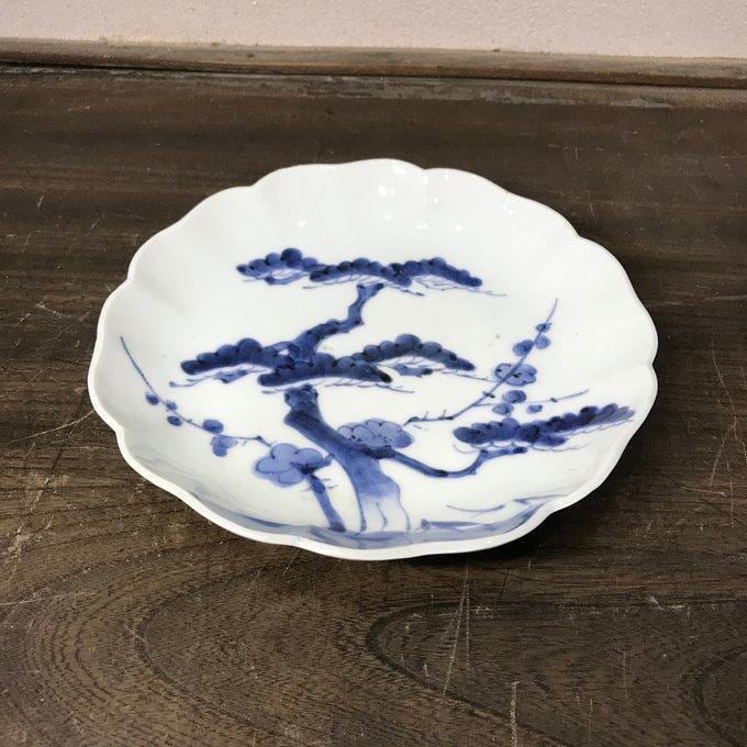 古伊万里 染付 松竹梅文様 輪花形 六寸皿 10枚 | Nakayacacan (那加屋花冠)