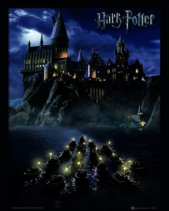 ハリーポッターと賢者の石 ホグワーツ城 木製フレーム付ポスター 43cmX33cm