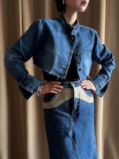 big collar remake denim jacket-5199-3