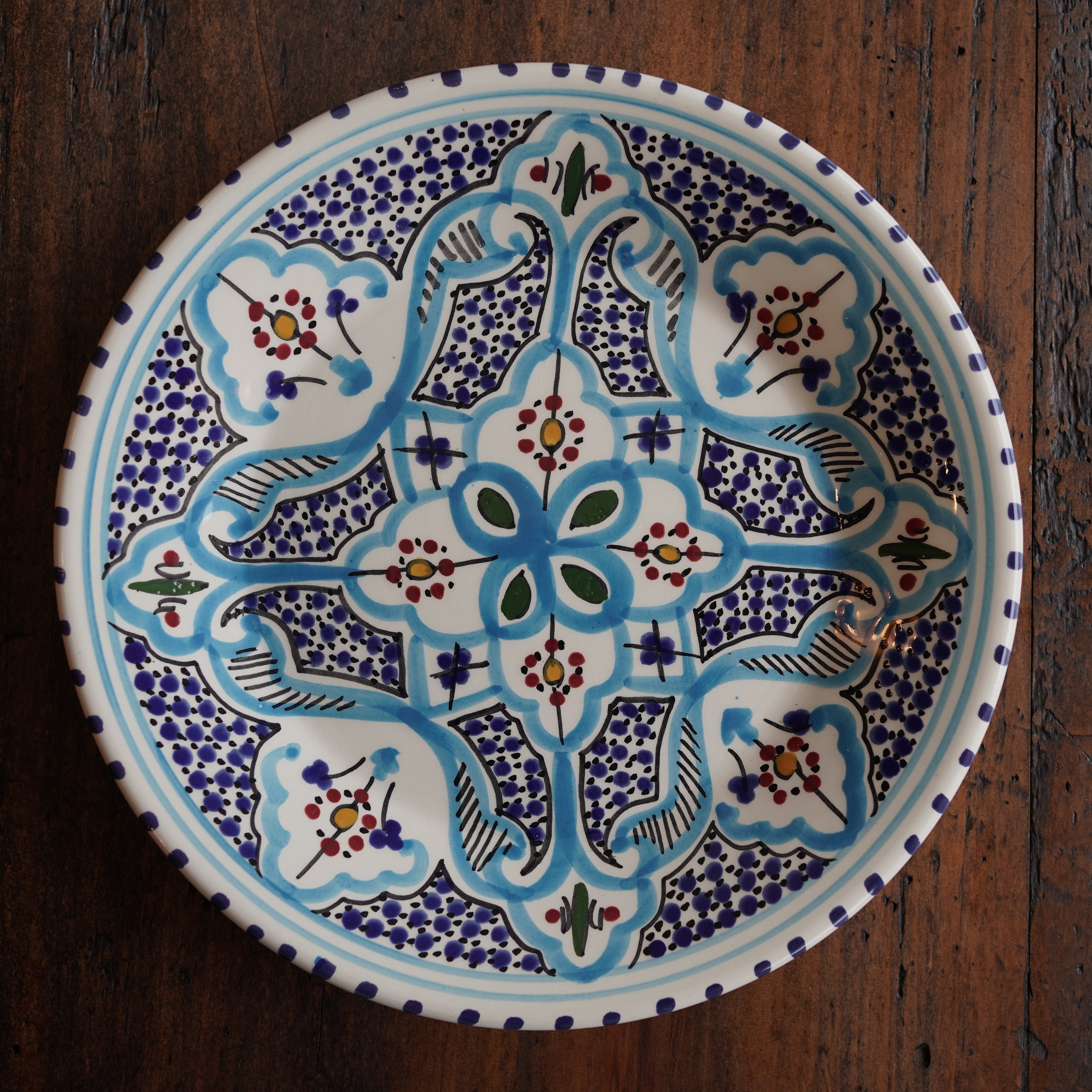 チュニジア SLAMA陶器 プレート24cm