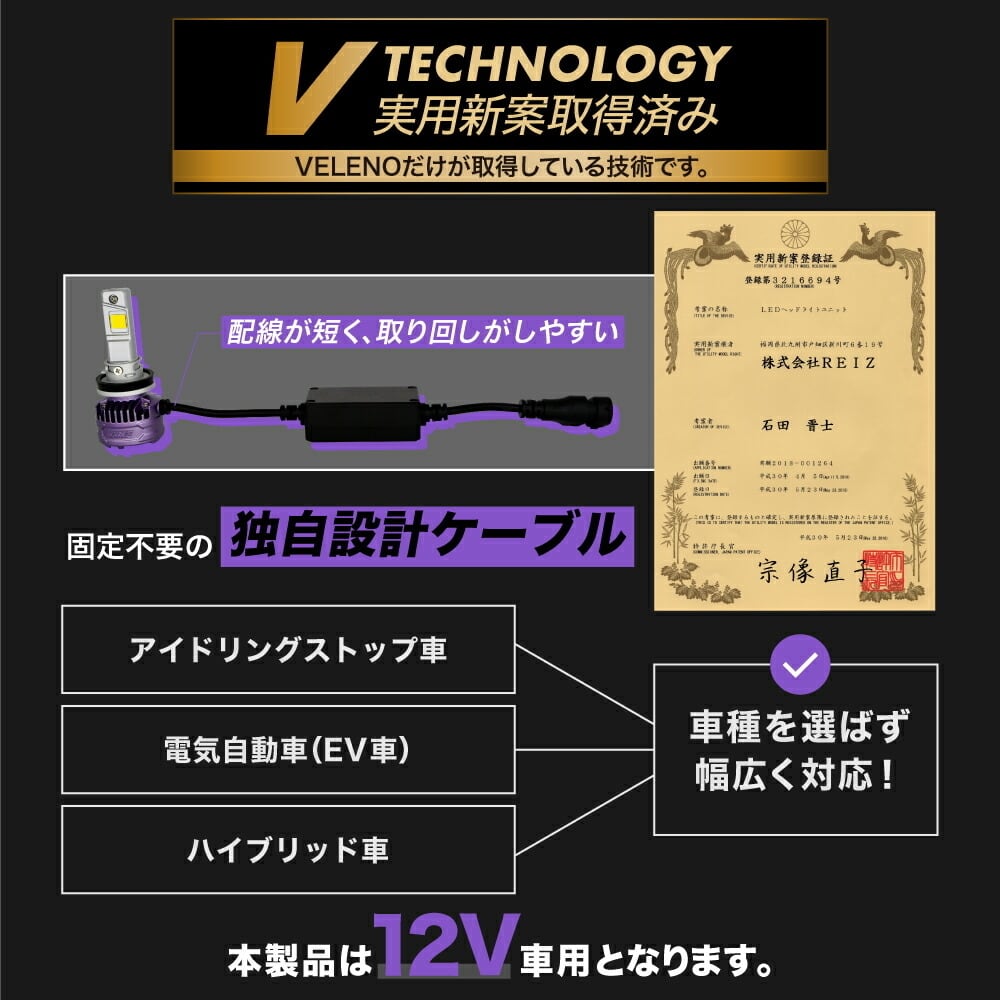 VELENO MORTALE 特許取得済 LED フォグランプ イエロー 18700lm