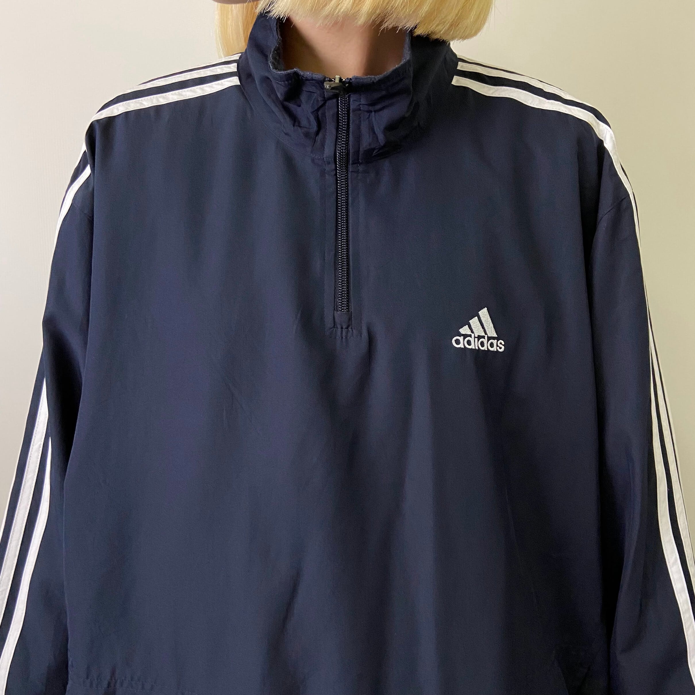 00年代 adidas アディダス ハーフジップ プルオーバー ウォームアップ 
