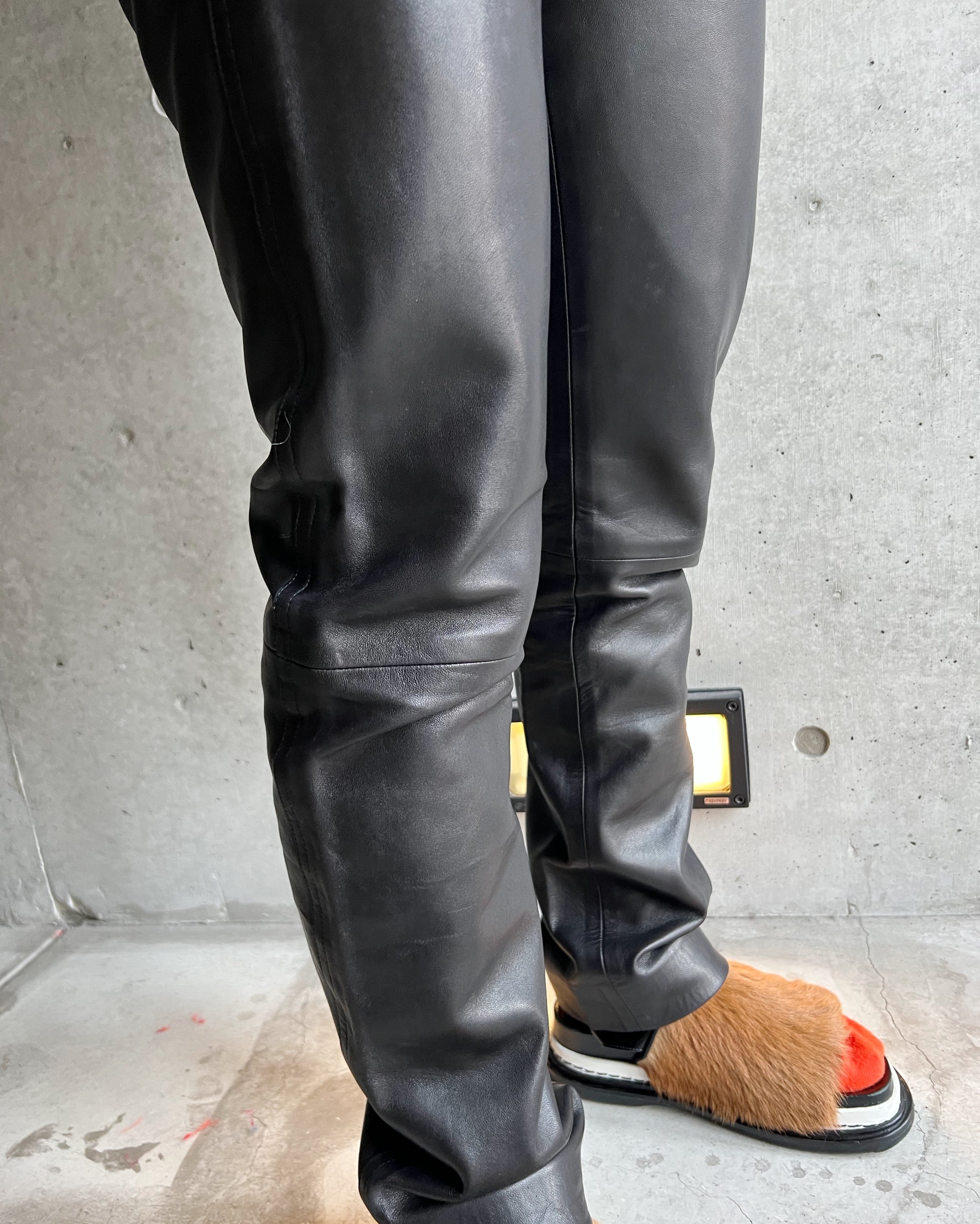 90s agnès b. ブラックレザー パンツ 36サイズ　ラムレザー 90s agnes b leather pants | tamago store