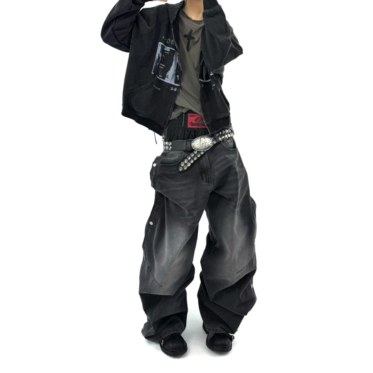 ストリート RYE CHASIN パッチワークデニムパンツ P383