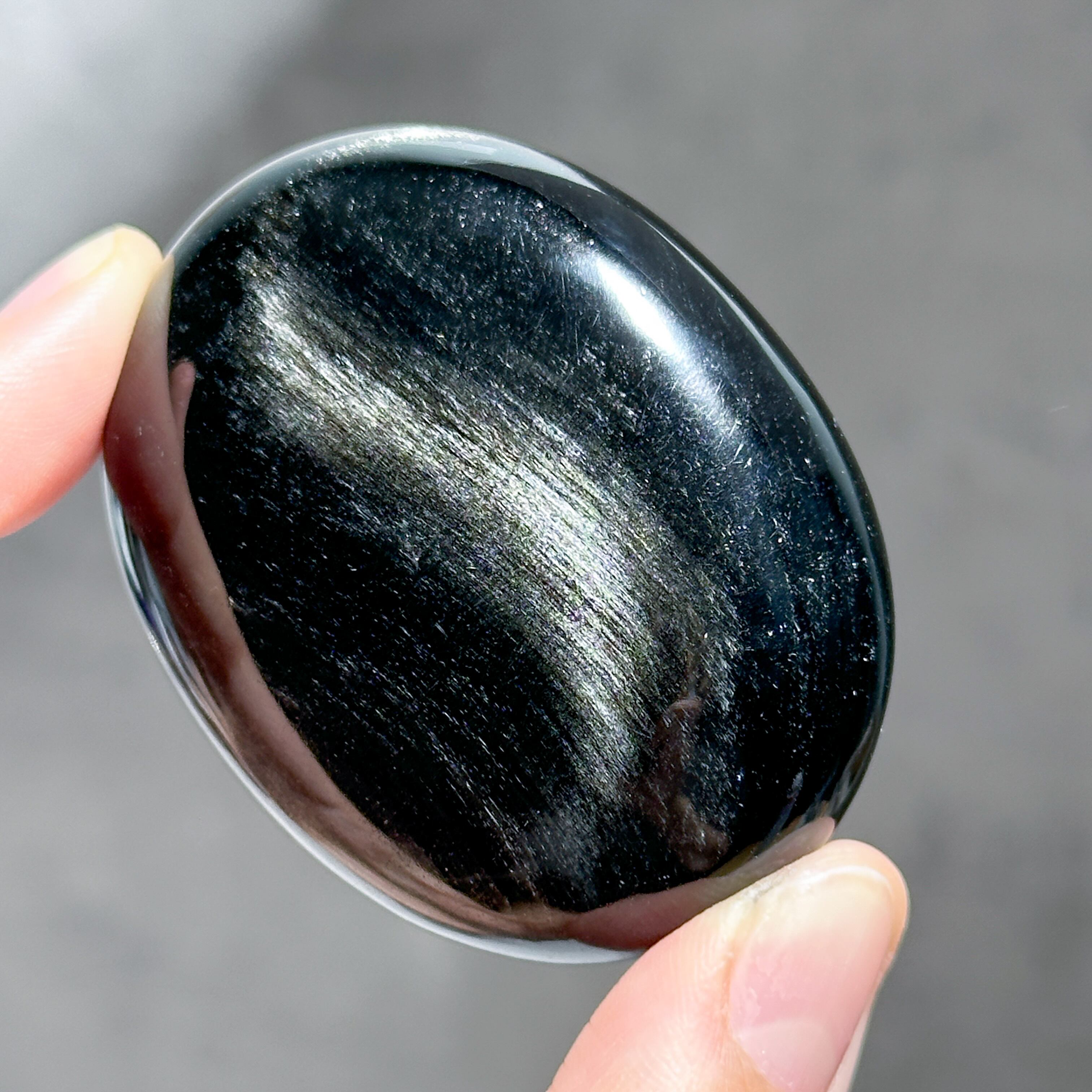 シルバーオブシディアン パーム42◇Silver obsidian◇天然石・鉱物