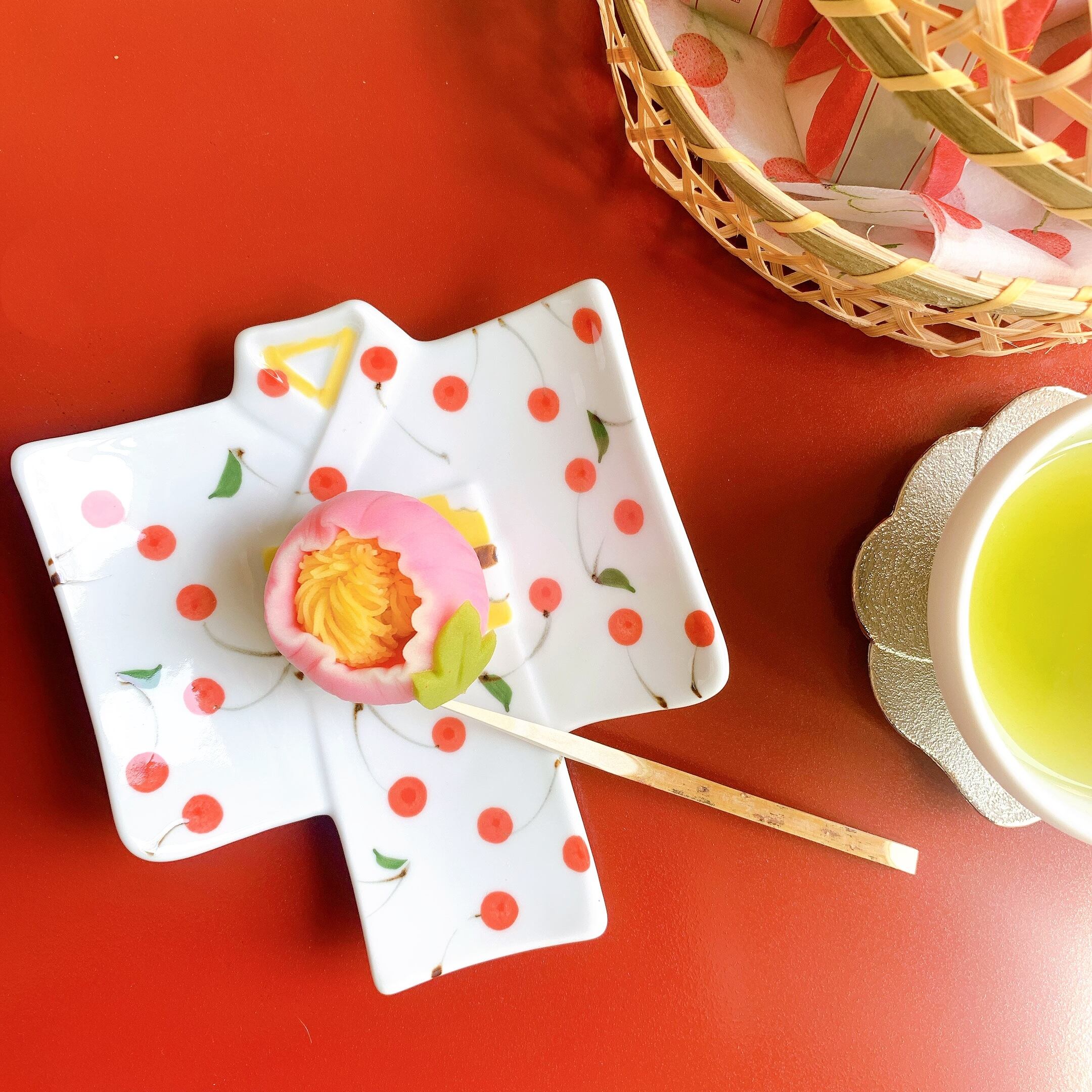 さくらんぼ 着物銘々皿 | Floraison Table フロレゾンテーブル