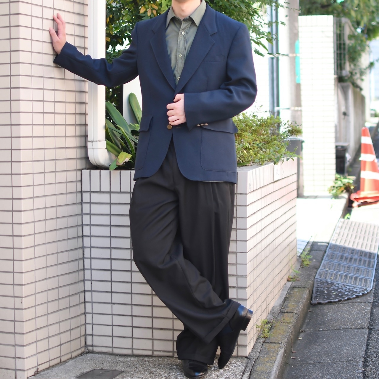 80's LEVI’S action suit tailored jacket navy
