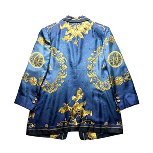 vintage HERMES scarf pattern silk tailored jacket “cosmos”
