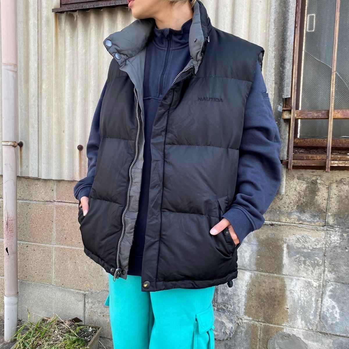 ビッグサイズ nautica ノーティカ リバーシブル ダウンベスト メンズ 