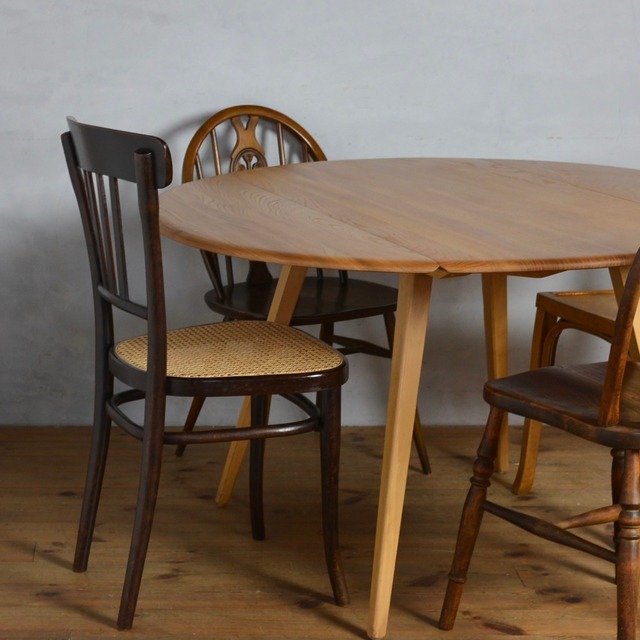 Ercol Oval Drop Leaf Table / アーコール ドロップ リーフ テーブル〈ダイニングテーブル・エクステンションテーブル伸張式・円卓・北欧〉 112315