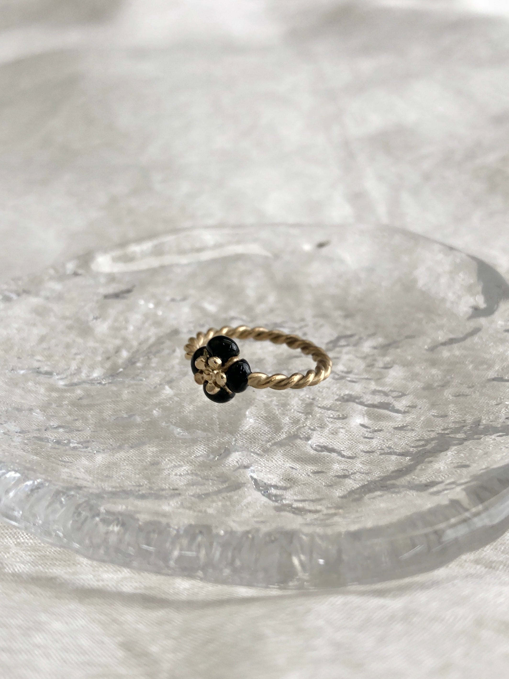 CHANEL シャネル 指輪 ゴールド×ブラック カメリア ツイスト vintage ヴィンテージ オールド 6ykawc