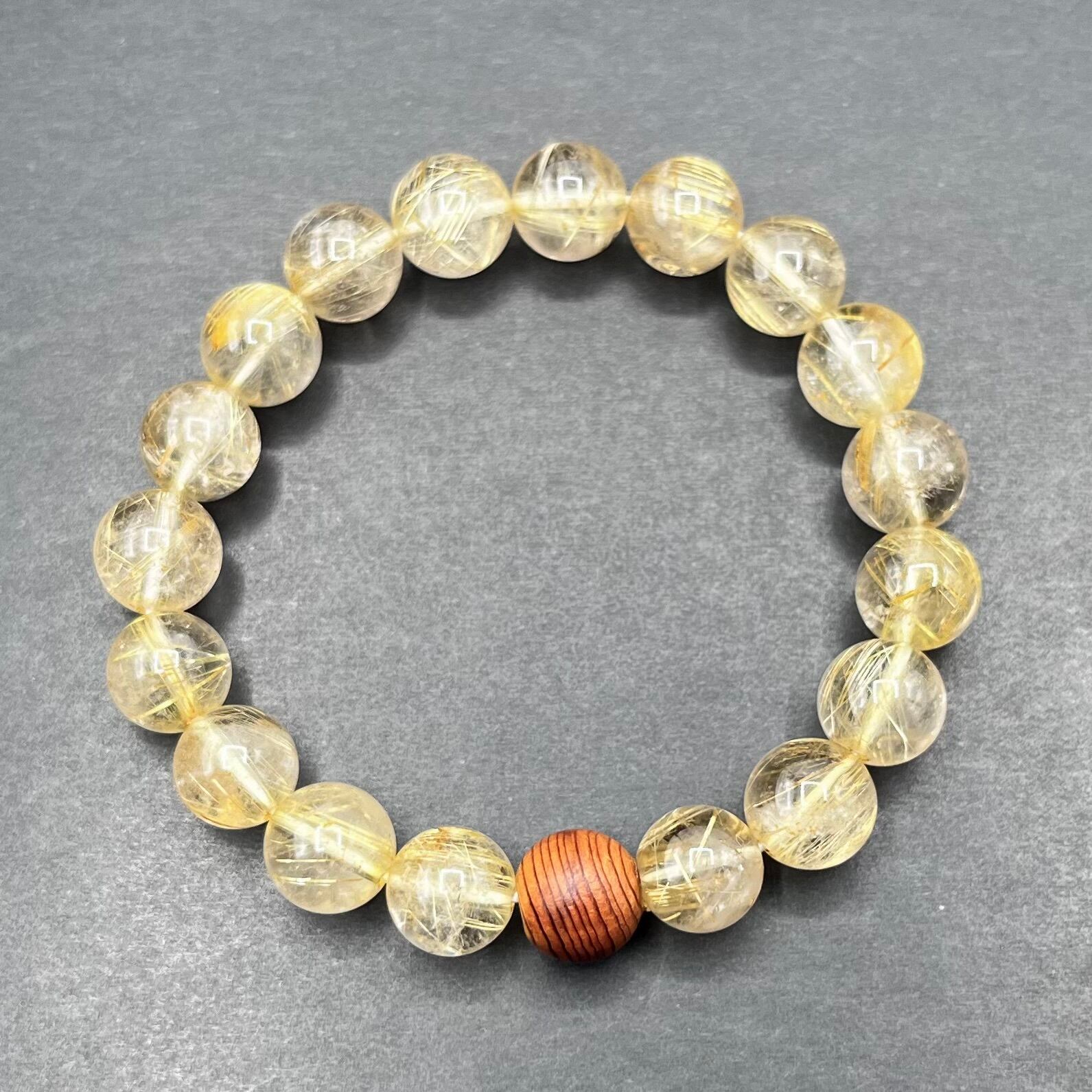 御山杉ブレスレット【タイチンルチルクォーツ】御山杉×タイチンルチル