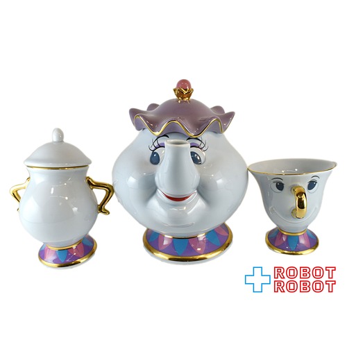 TDL ディズニー 美女と野獣 ポット夫人 陶器 ティーセット ※難有り