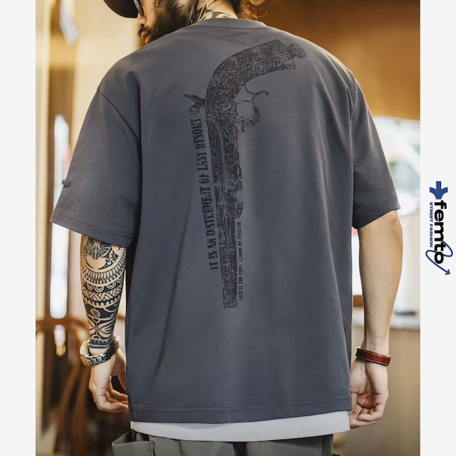 Gun print oversized tee 1501