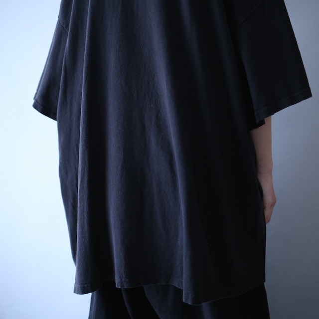 "狼" dark coloring good printed XXXL over silhouette h/s tee