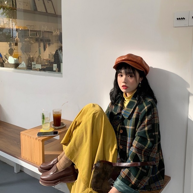 格子柄ツィードジャケット スプリングオータムウィンタースタンダード レトロ 春物 秋物 冬物 スーパーモール66492010836